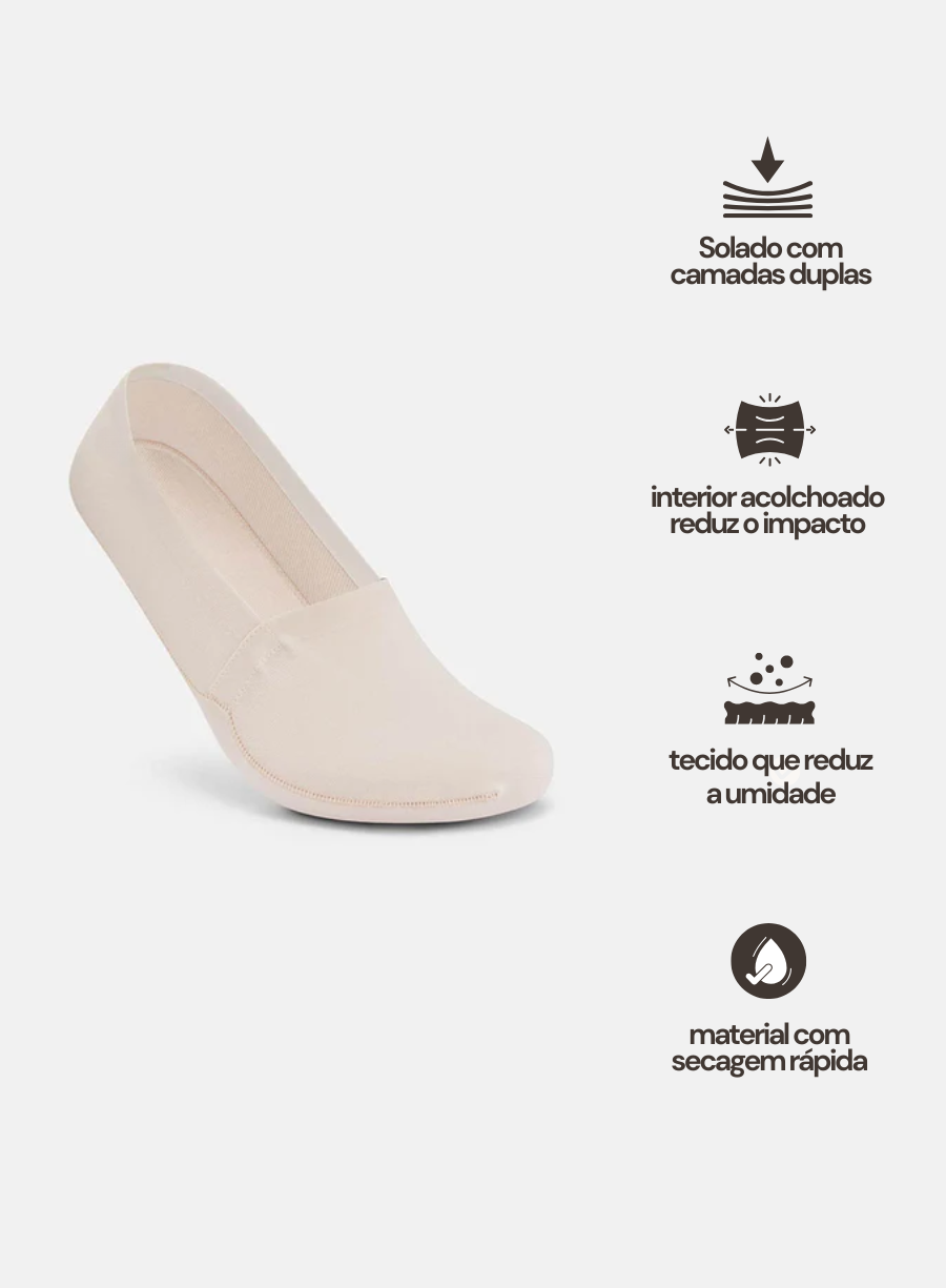 Meia Invisível Anti-Odor com suporte de silicone